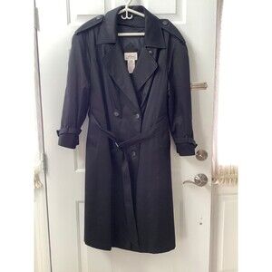 WORTHINGTON Womens Petite Black Lined Raincoat 20 W P